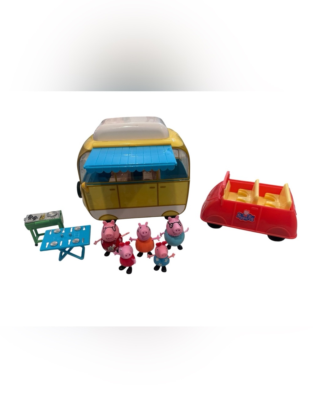 Peppa Pig Yellow Camper and Red Ride-On Family Playset